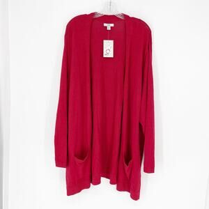 Croft & Barrow Open Front Cotton Modal Cardigan Size 3X